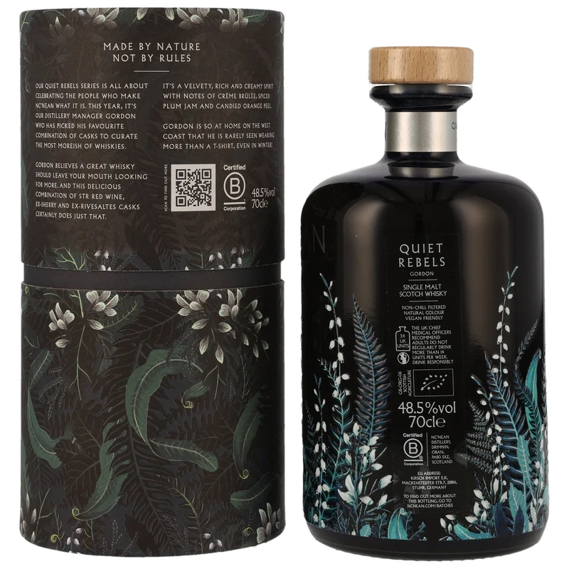 Nc'Nean | Quiet Rebels – Gordon | Organic Single Malt Scotch Whisky | 48,5%