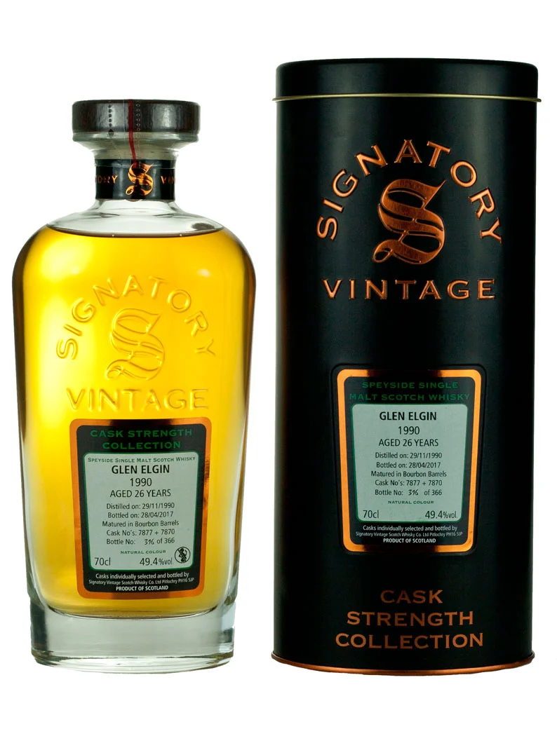 Glen Elgin 26 Year Old 1990 Signatory Cask Strength