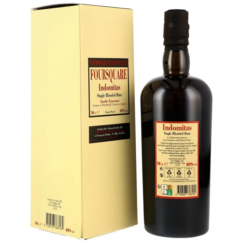 Foursquare Indomitas 15 Jahre 2010/2025 Bourbon & Cognac Casks 62,0% 0,7l
