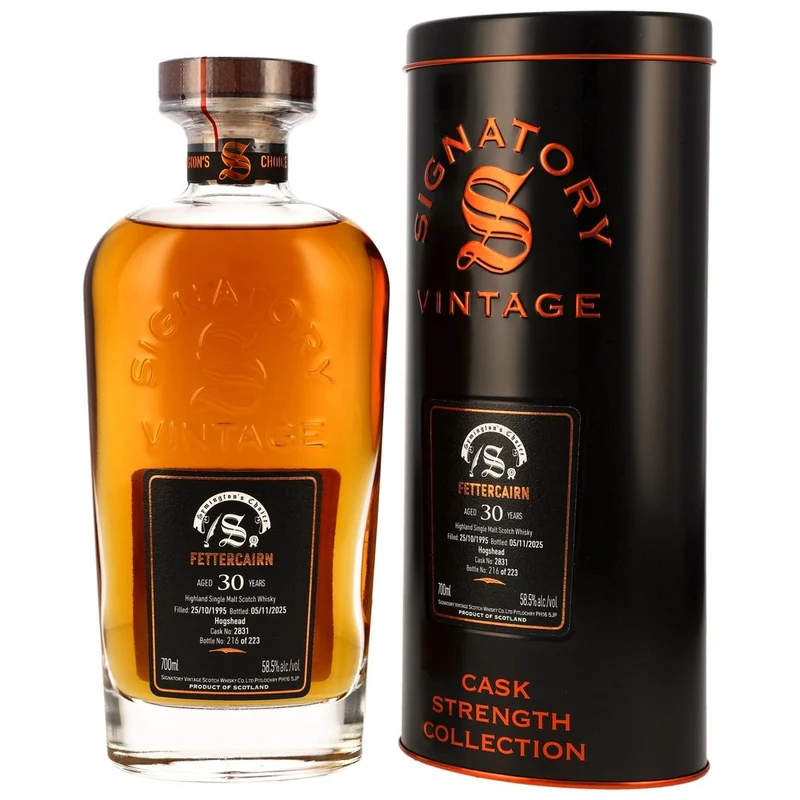 Fettercairn 30 Jahre 1995/2025 - Hogshead #2831 - Signatory Symingtons Choice 58,5% 0,7l