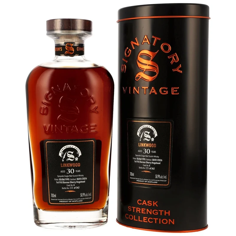Linkwood 30 Jahre 1995/2026 1st Fill Oloroso Sherry Hogshead #6 Sig Symingtons Choice 50,9% 0,7l