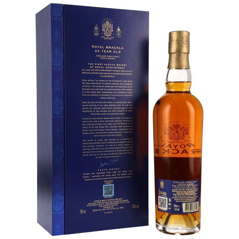 Royal Brackla 22 Jahre Exceptional Cask Series Tokaji Cask 53% 0,7l