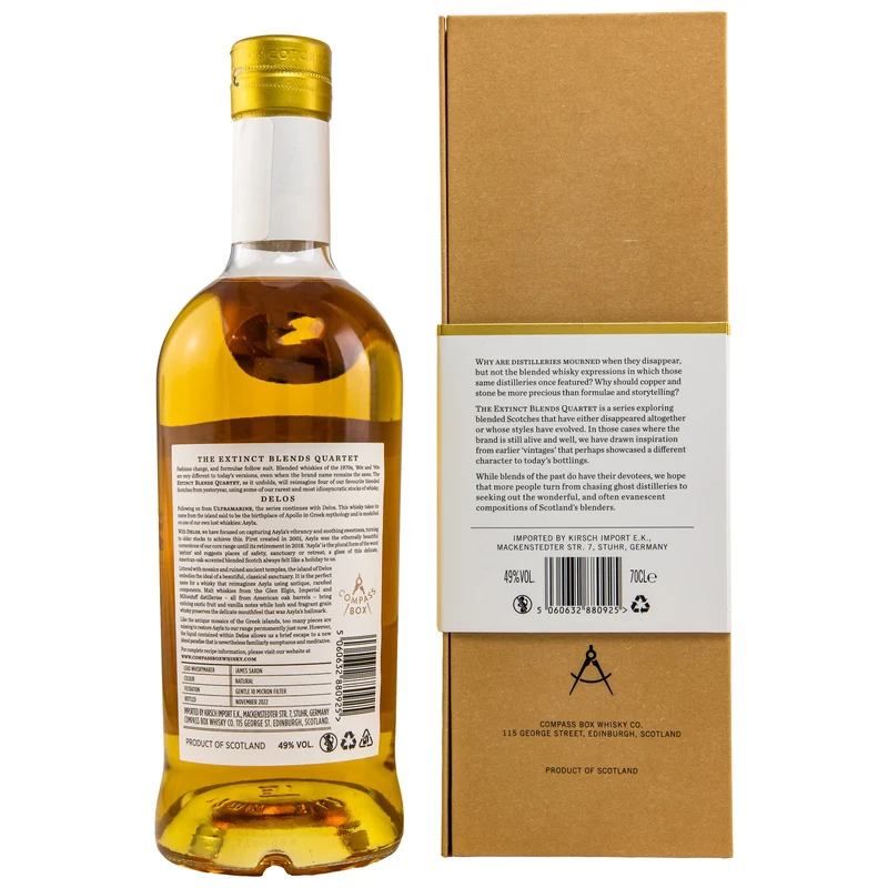 Compass Box | Delos | The Extinct Blends Quartet | Blended Scotch Whisky | 49%