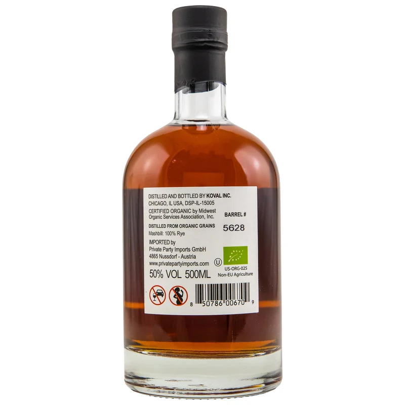 Koval | Single Barrel Rye Whiskey | Bottled in Bond | #5628 | 0,5l | 50%