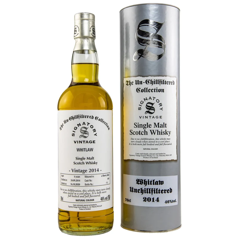 Whitlaw | 6 Jahre | 2014/2020 | Sherry Butt #441 | Unchillfiltered | Signatory Vintage | 46%