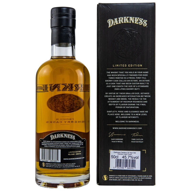 Cambus | 29 Jahre | Darkness | Oloroso Cask Finish | Single Grain Scotch Whisky | 0,5l | 45,7%