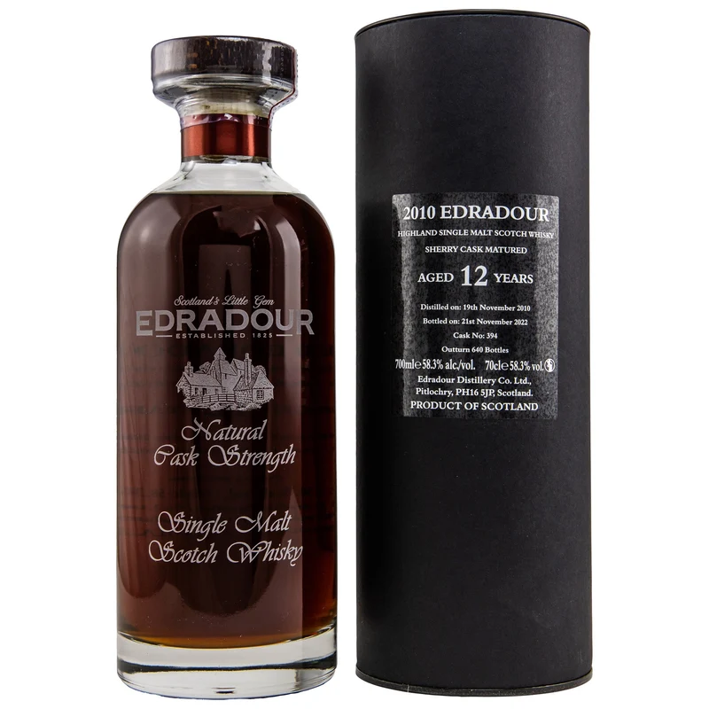 Edradour | 12 Jahre | 2010/2022 | Natural Cask Strength | Cask #394 | Ibisco Sherry | 58,3%