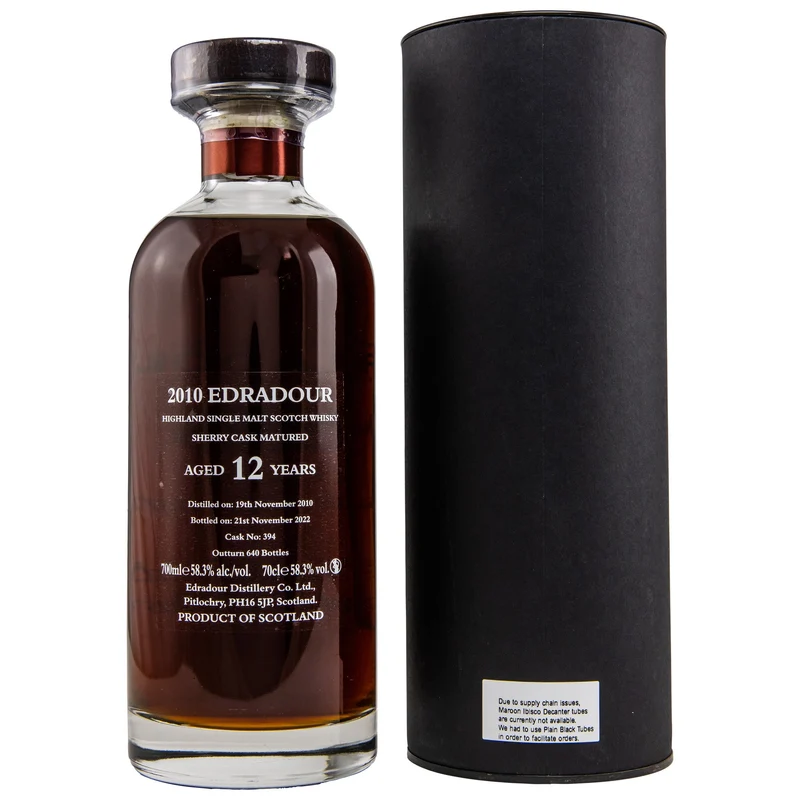 Edradour | 12 Jahre | 2010/2022 | Natural Cask Strength | Cask #394 | Ibisco Sherry | 58,3%