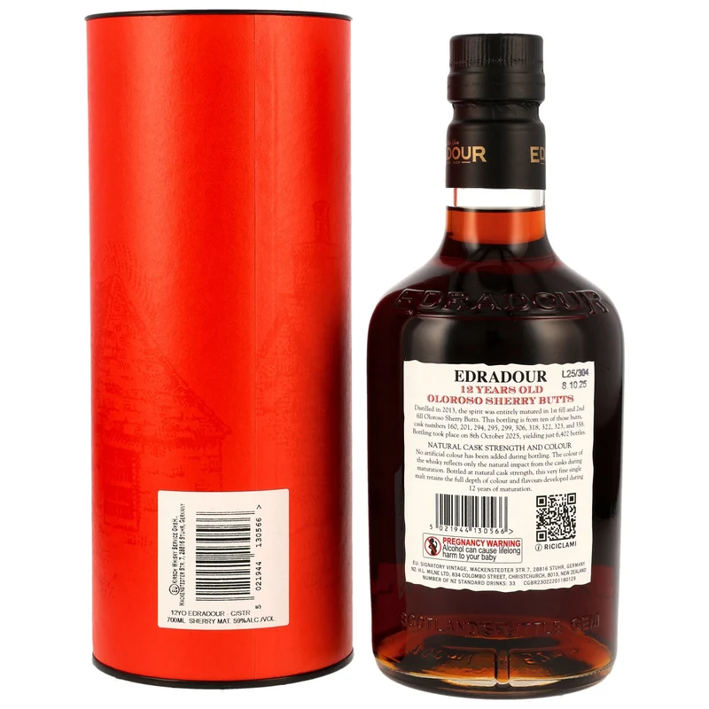 Edradour 12 Jahre 2013/2025 Cask Strength Oloroso Sherry Butts Batch #7 59% 0,7l