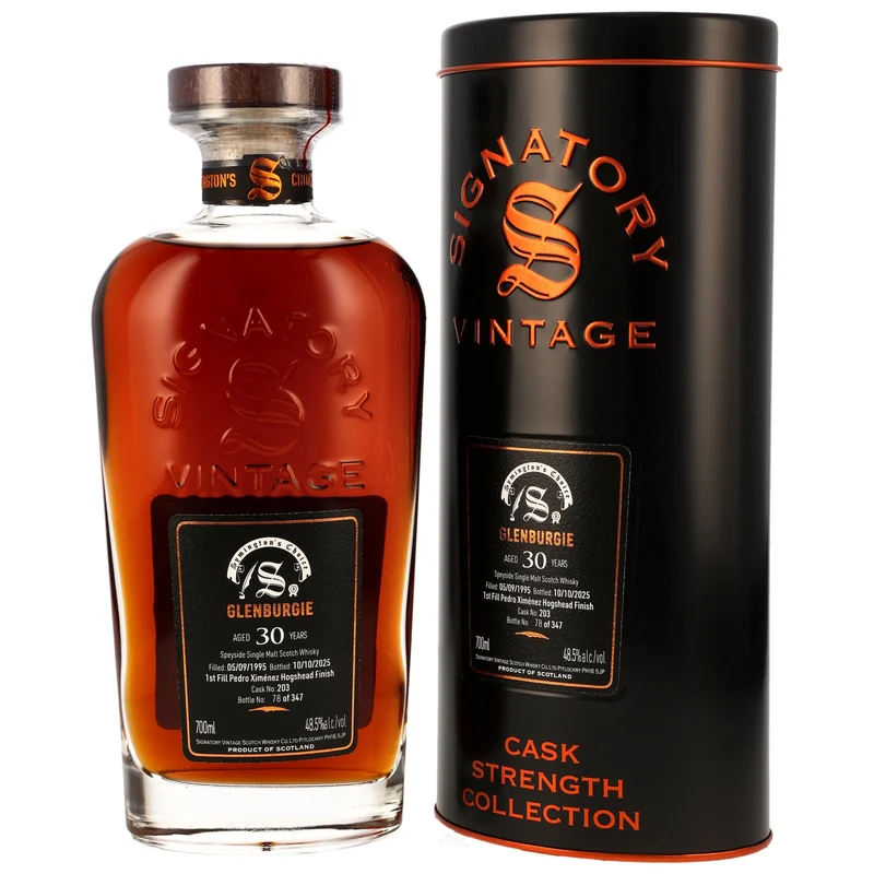 Glenburgie 30 Jahre 1995/2025 PX Sherry Hogshead #203 Symingtons Choice Signatory Vintage 48,5% 0,7l
