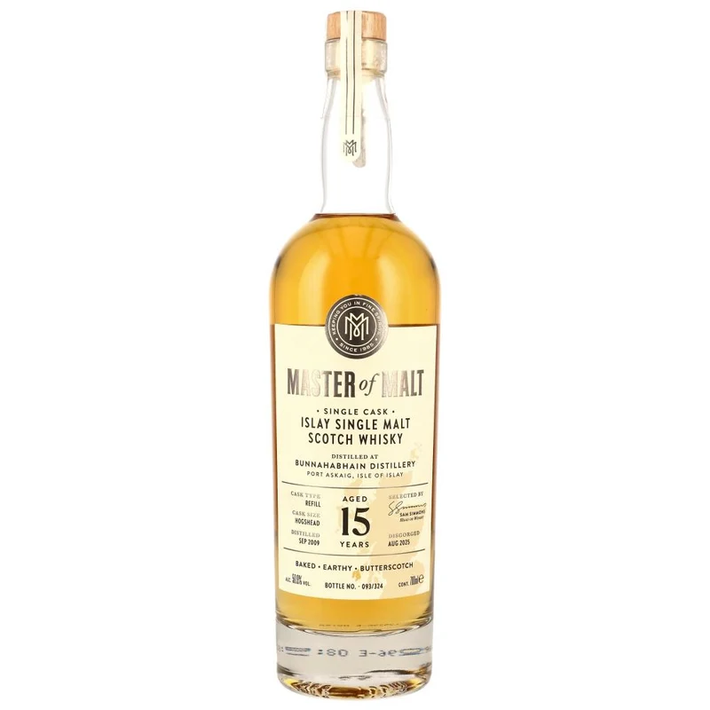 Bunnahabhain 15 Jahre 2009/2025 Refill Hogshead Master of Malt 50,9% 0,7l