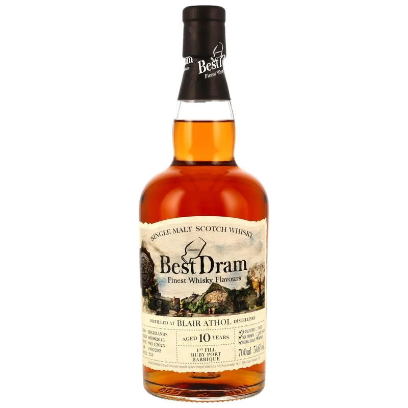 Blair Athol 10 Jahre 2015/2025 1st Fill Ruby Port Barrique #302202 Best Dram 54,6% 0,7l