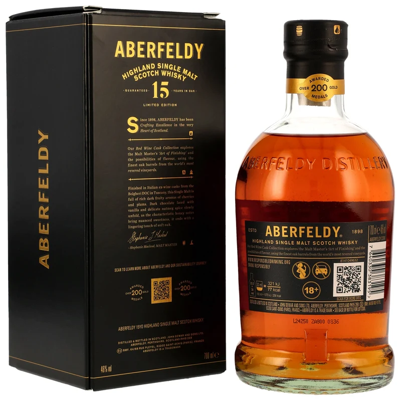 Aberfeldy 15 Jahre Bolgheri Wine Casks Finish 46% 0,7l