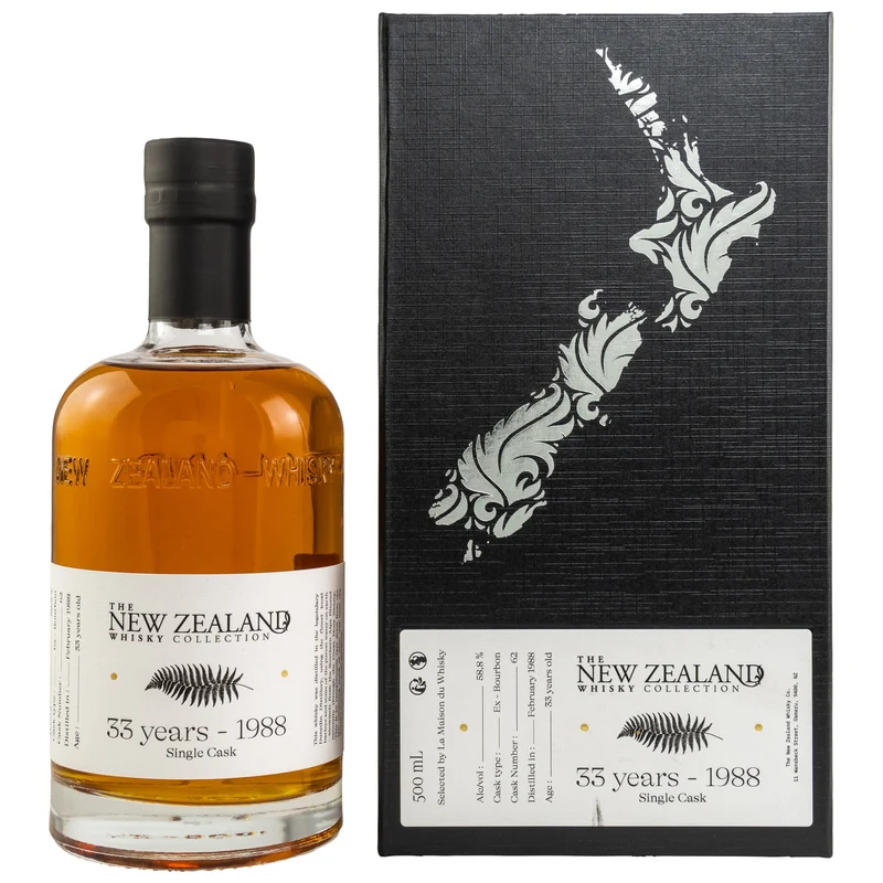 The New Zealand Whisky Collection | 33 Jahre | 1988/2021 | Single Cask #62 | 0,5l | 58,8%