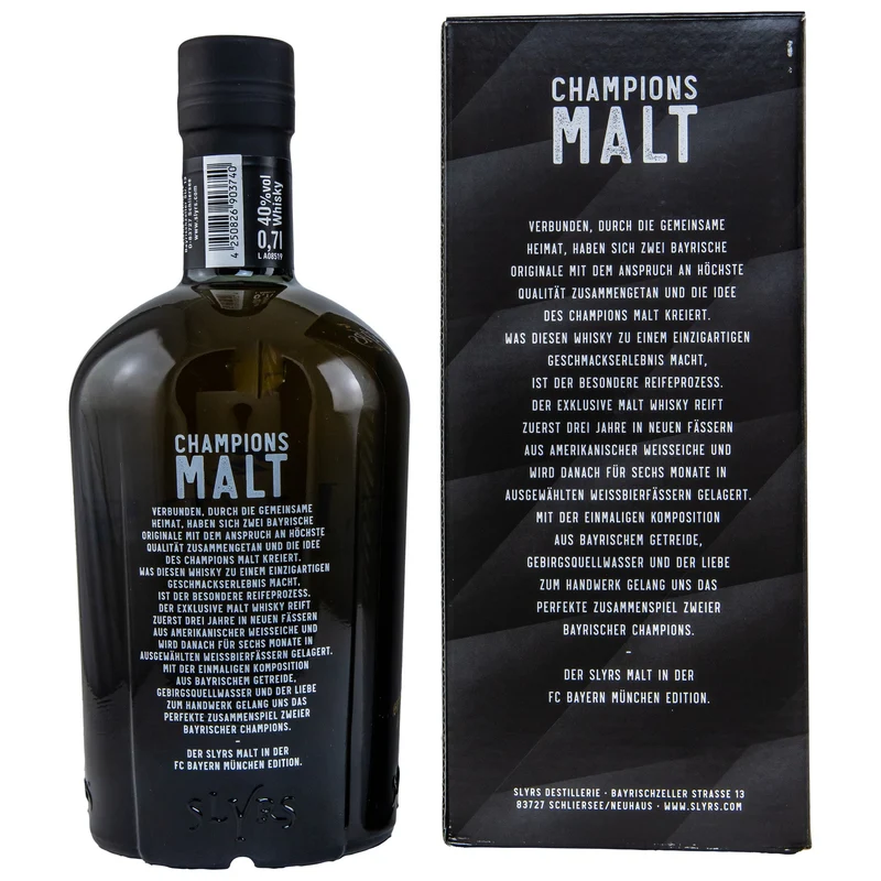 Slyrs | Champions Malt | FC Bayern München Edition | Malt German Whisky | 40%