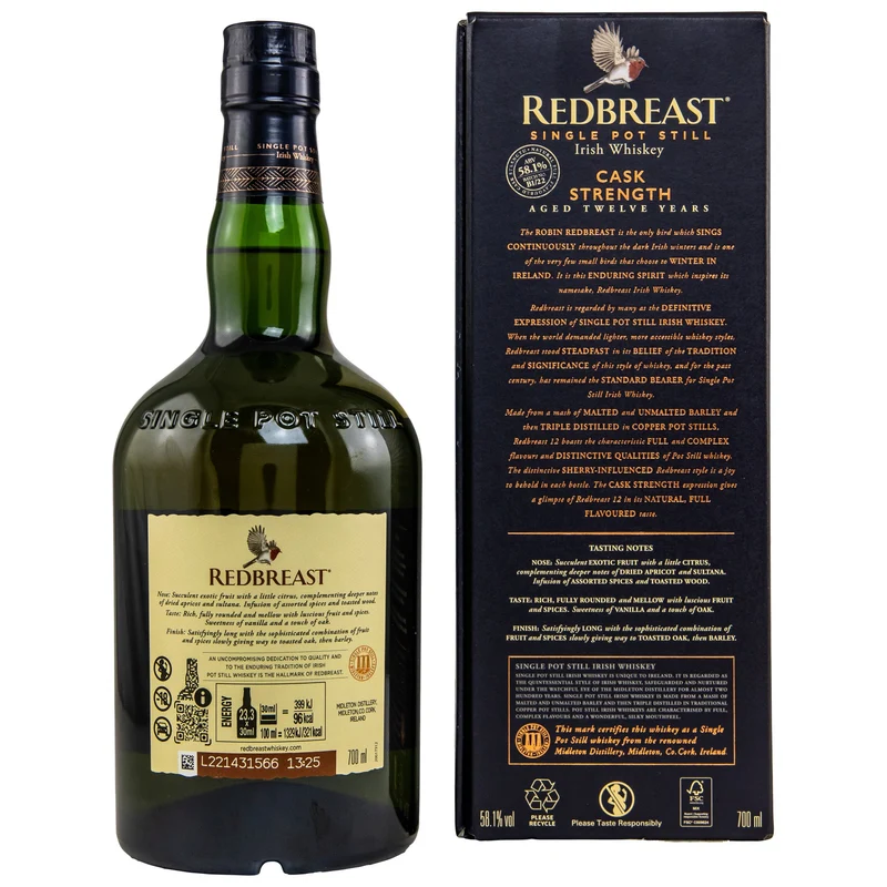 Redbreast | 12 Jahre | Cask Strength | Single Pot Still Irish Whiskey | 58,1%