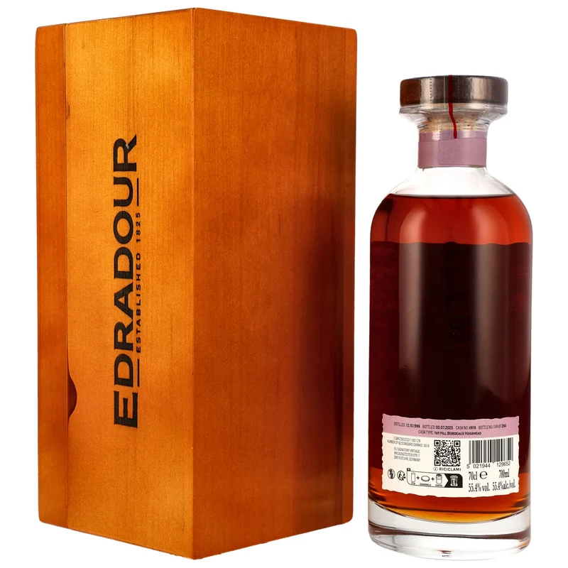 Edradour 25 Jahre 1999/2025 1st Fill Bordeaux Cask #816 200th Aniversary 55,4% 0,7l