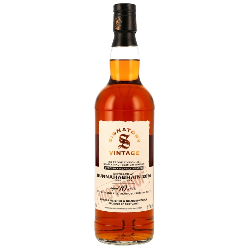 Bunnahabhain Staoisha 10 Jahre 2014/2025 Oloroso Sherry Butts SV 100 Proof Edition #61 57,1% 0,7l