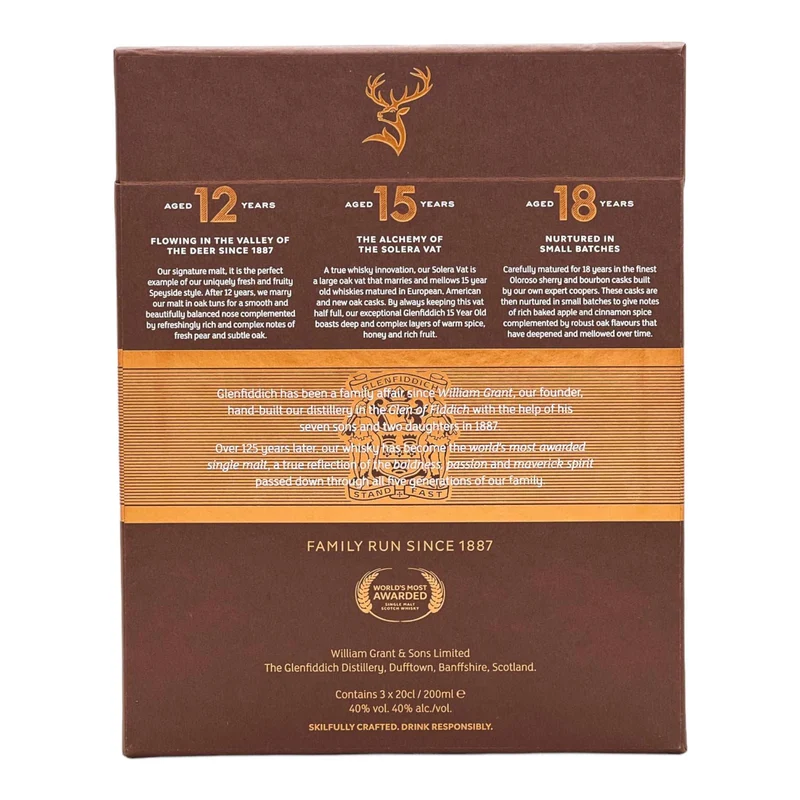 Glenfiddich | Collection Mix Pack | 12, 15 & 18 Jahre | 3 x 0,2l | 40%