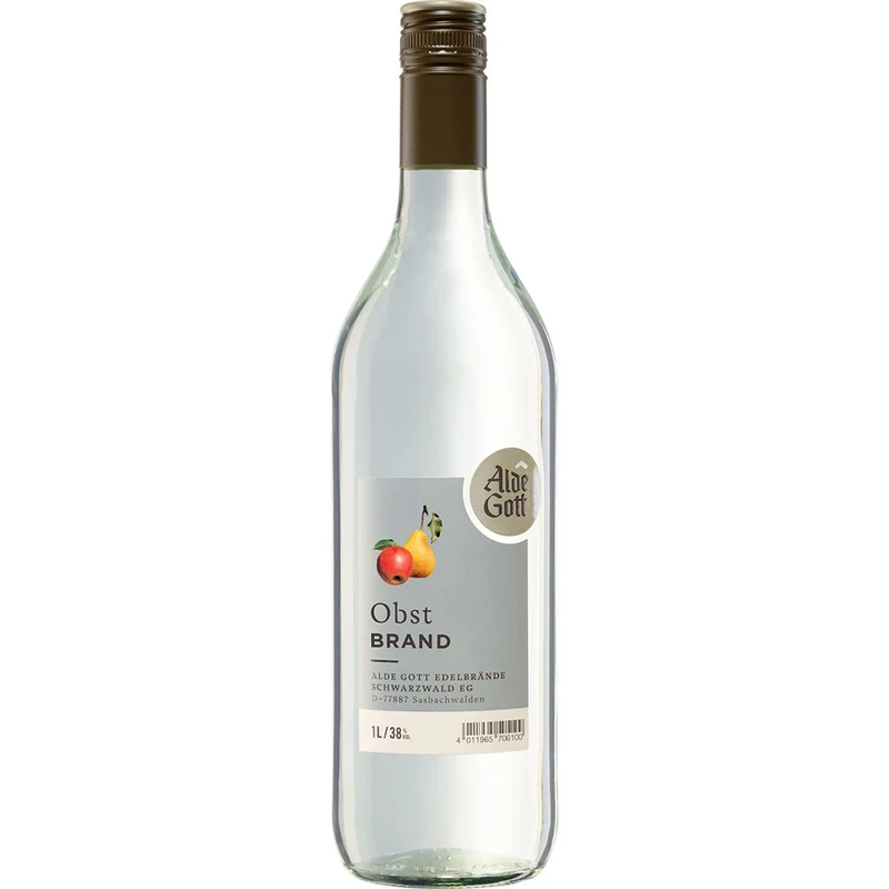 Alde Gott Badischer Obstbrand 38% 1 Liter