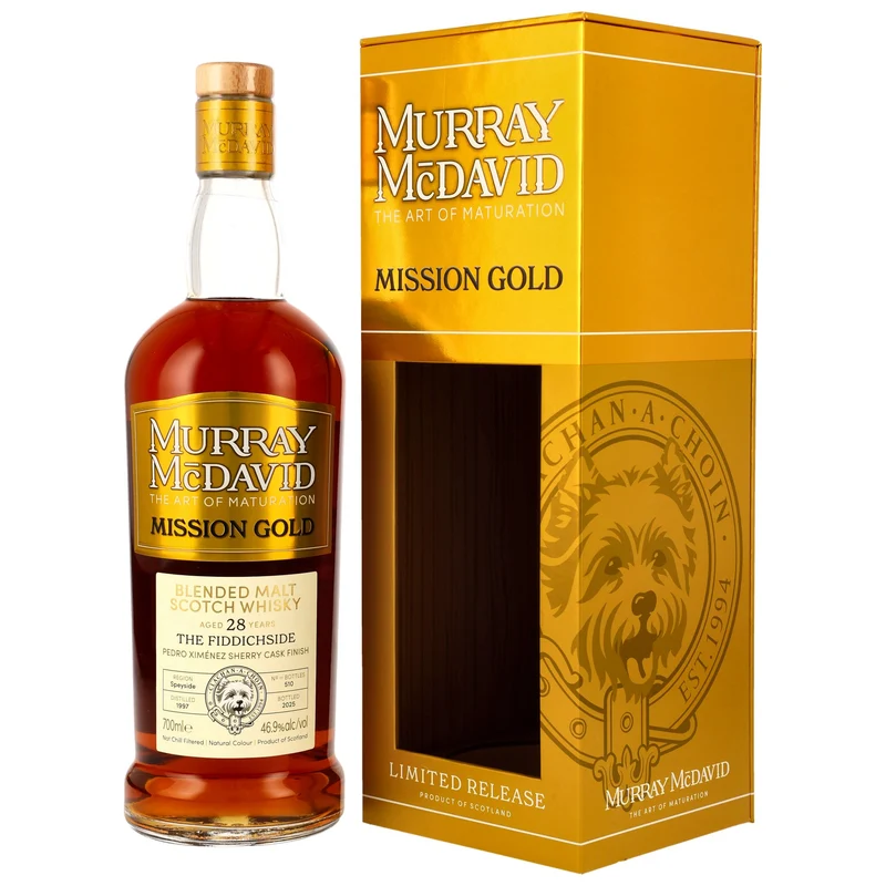 The Fiddichside 28 Jahre 1997/2025 Mission Gold Blended Malt Murray McDavid 46,9% 0,7l