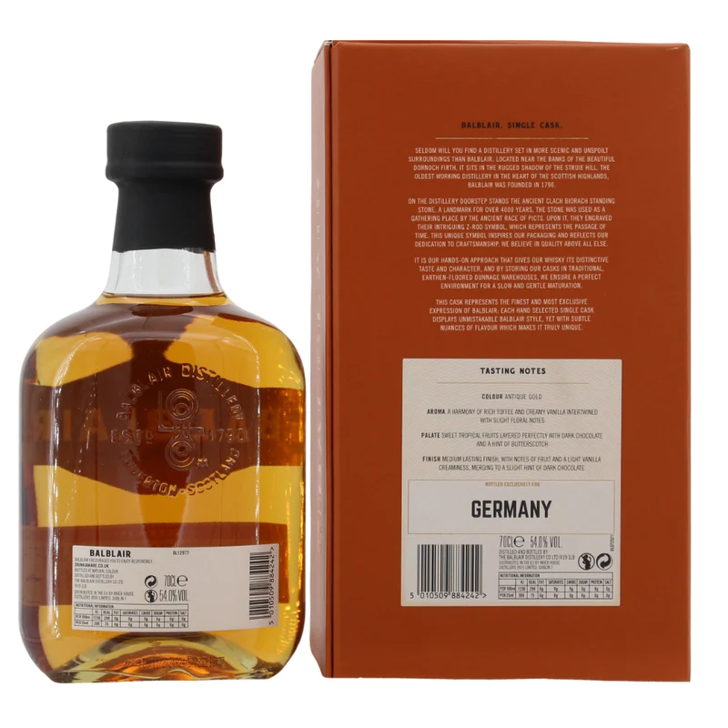 Balblair 2008/2024 Single Cask Exclusively for Germany #422 54% 0,7l