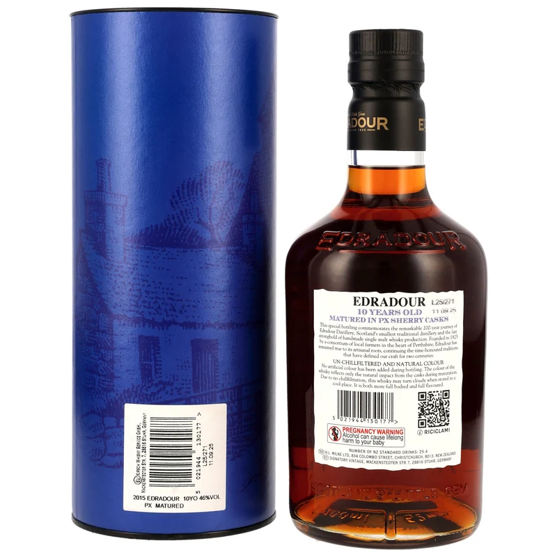 Edradour 10 Jahre 2015/2025 PX Sherry Casks 200th Anniversary 46% 0,7l