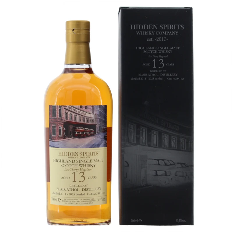 Blair Athol 13 Jahre Sherry Hogshead Single Cask #BA1125 Hidden Spirits 51,4% 0,7l