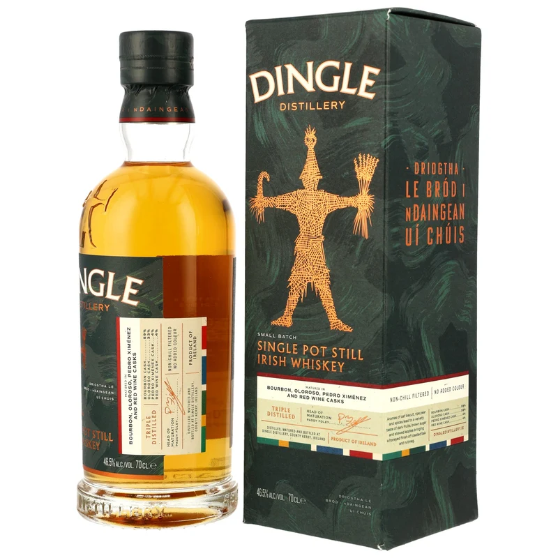 Dingle Single Pot Still Bourbon, Oloroso, PX Sherry & Red Wine Casks 46,5% 0,7l