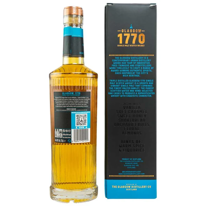 Glasgow 1770 Triple Distilled - Smooth & Vibrant 46% 0,7l