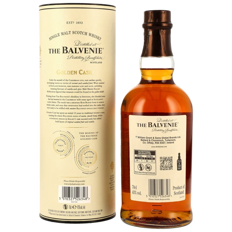 Balvenie 12 Jahre Golden Cask Rum Finish 0,7l 43%