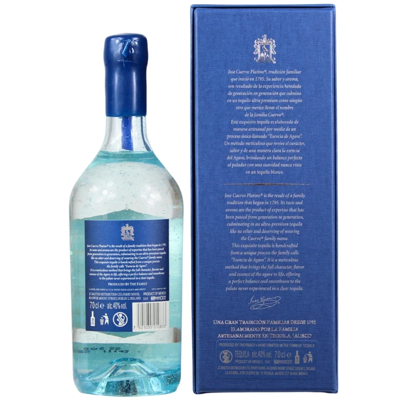 Jose Cuervo Platino Reserva Tequila Blanco 100% De Agave 40% 0,7l