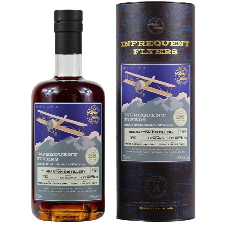 Dumbarton 26 Jahre Infrequent Flyers No.132 Single Grain Cask #174 53,8% 0,7l