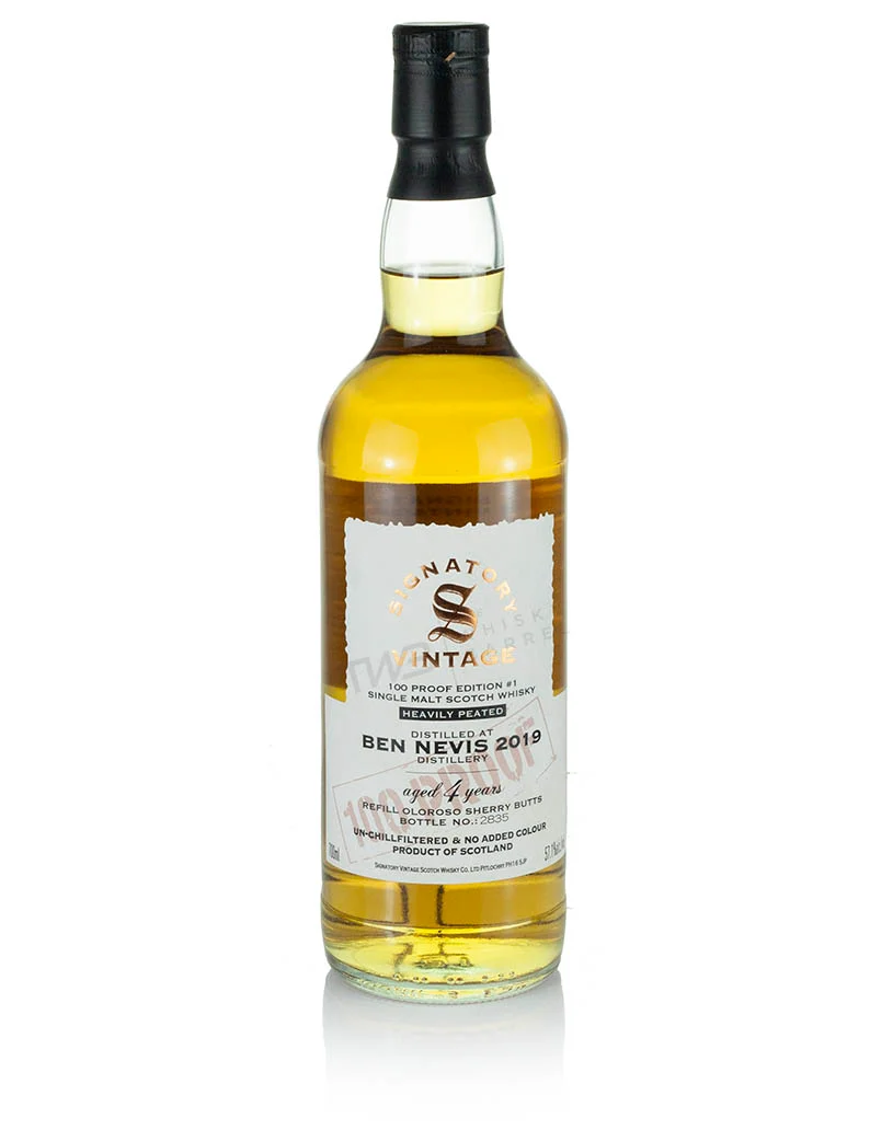 Ben Nevis (Heavily Peated) 4 Year Old 2019 Signatory 100-Proof Edition #1