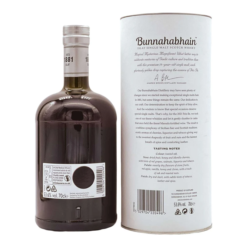 Bunnahabhain | 19 Jahre | Feis Ile 2021 | 2001 | Marsala Finish | 53,6%