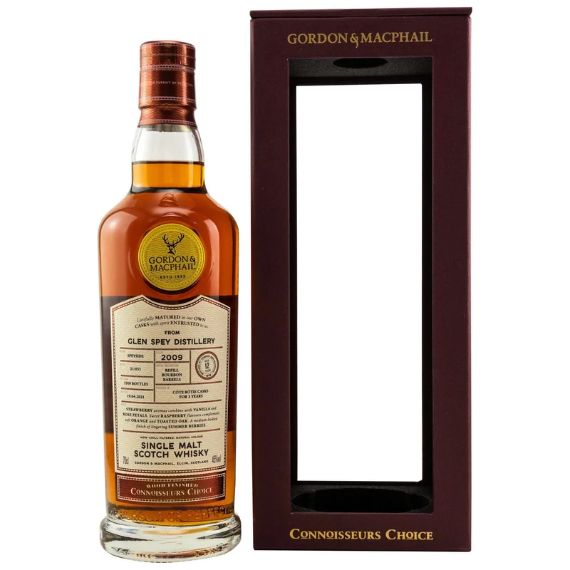 Glen Spey | 12 Jahre | 2009/2021 | G&M CC | Cote Rotie Wood Finish | Batch 21/051 | 45%