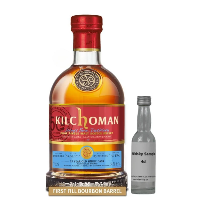 SAMPLE 4cl Kilchoman 2010/2024 1st Fill Bourbon Sister Cask 1 478/2010 54,5%
