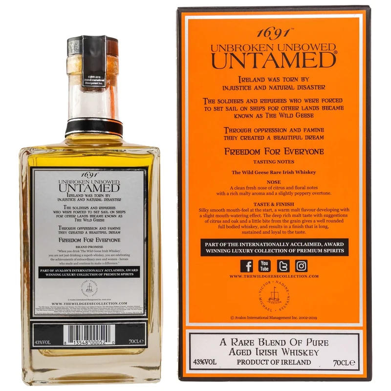 The Wild Geese | Rare Irish Whiskey | Untamed | Blended Irish Whiskey | 43%