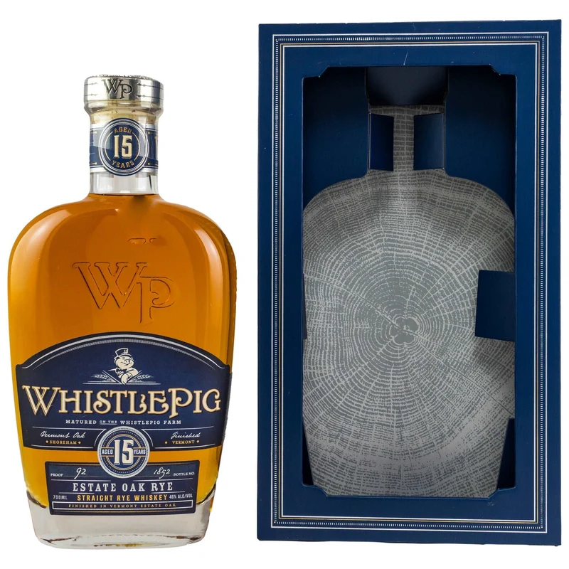 WhistlePig | 15 Jahre | Vermont Estate Oak Rye | 92 Proof | Straight Rye | 46% | in GP