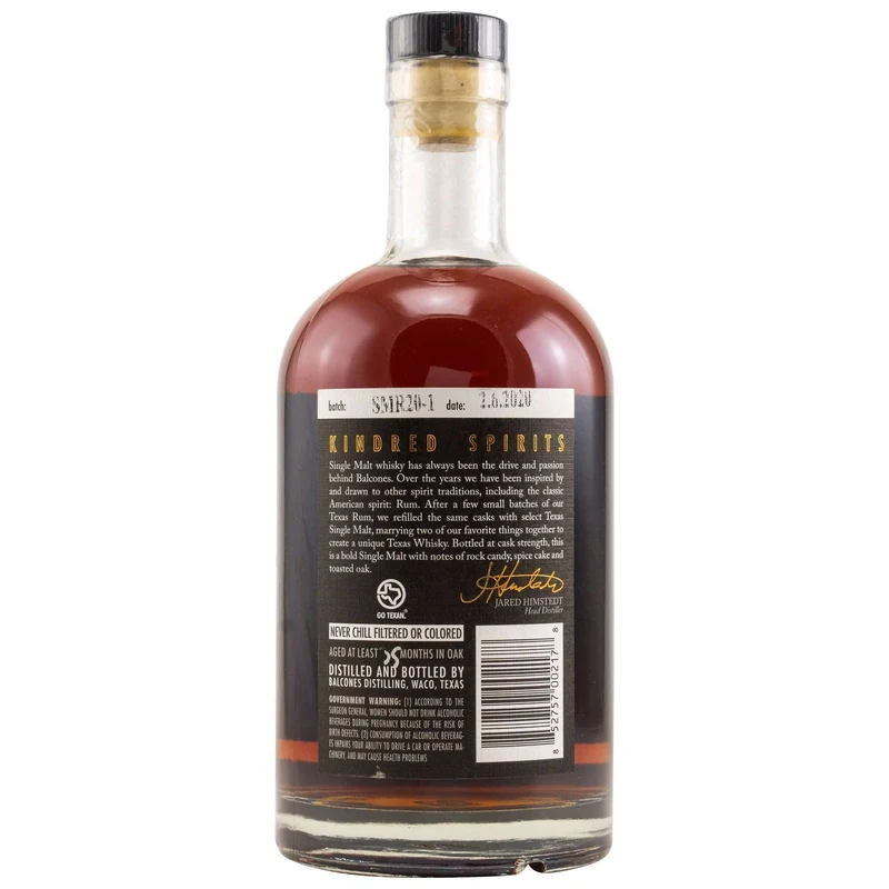 Balcones | Rum Cask Finished | Texas Single Malt Whisky | 0,75l | 62%