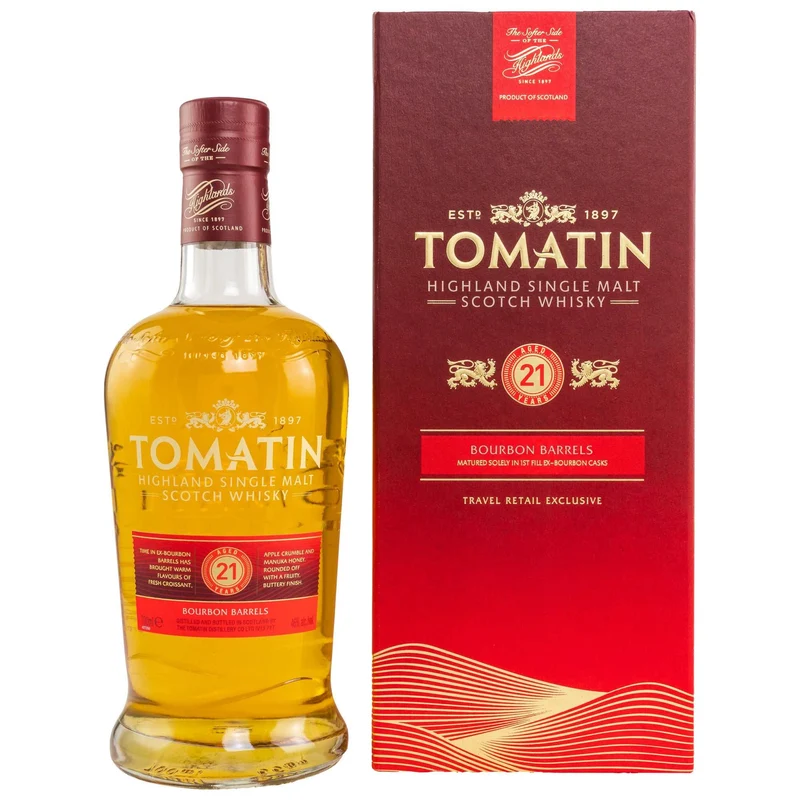 Tomatin | 21 Jahre | Bourbon Barrels | Travel Retail Exclusive | 46%