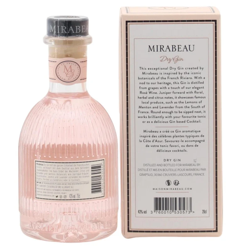 Mirabeau Rosé Dry Gin 43% 0,2l
