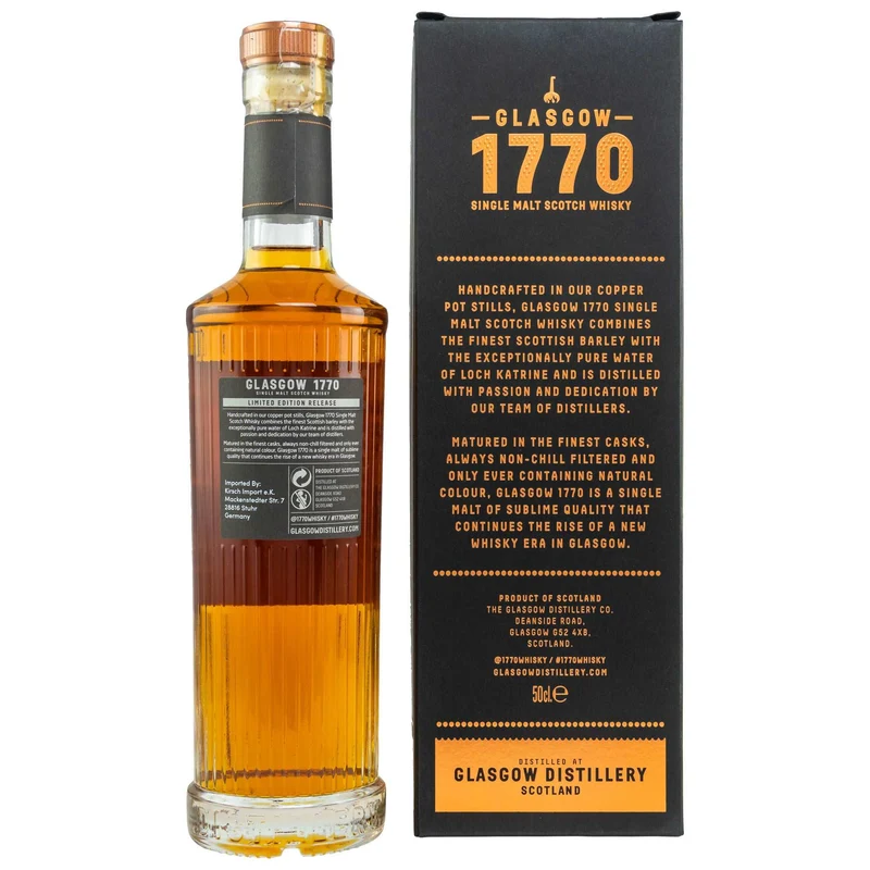 1770 Glasgow | 3 Jahre | 2018/2022 | Peated | Moscatel Finish | 0,5l | 60,1%