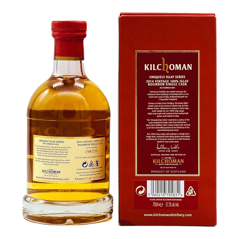 Kilchoman | Uniquely Islay | 100 % Islay Bourbon Cask | Vintage 2014 | Cask 302/2014 | 57,3%