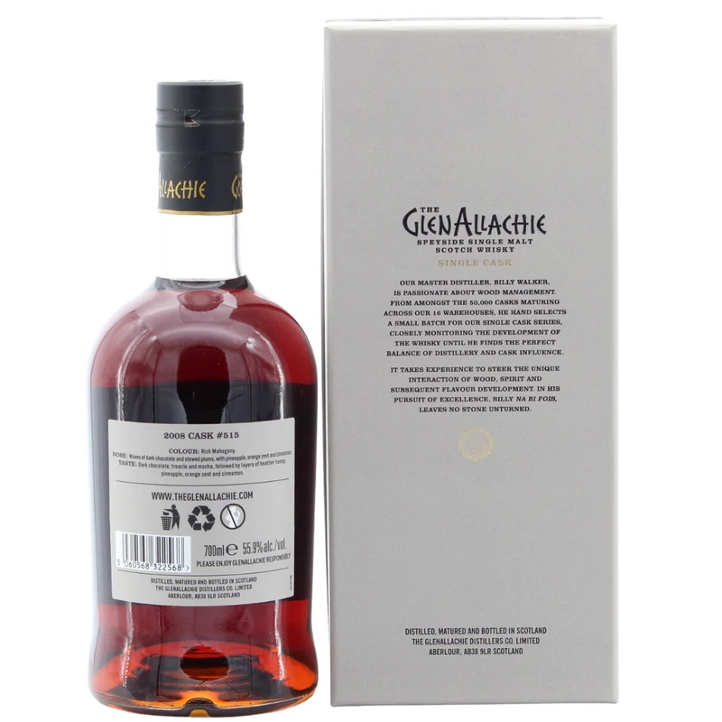 GlenAllachie 12 Jahre 2008/2020 Single Cask PX Puncheon Cask No. 515 55,9% 0,7l