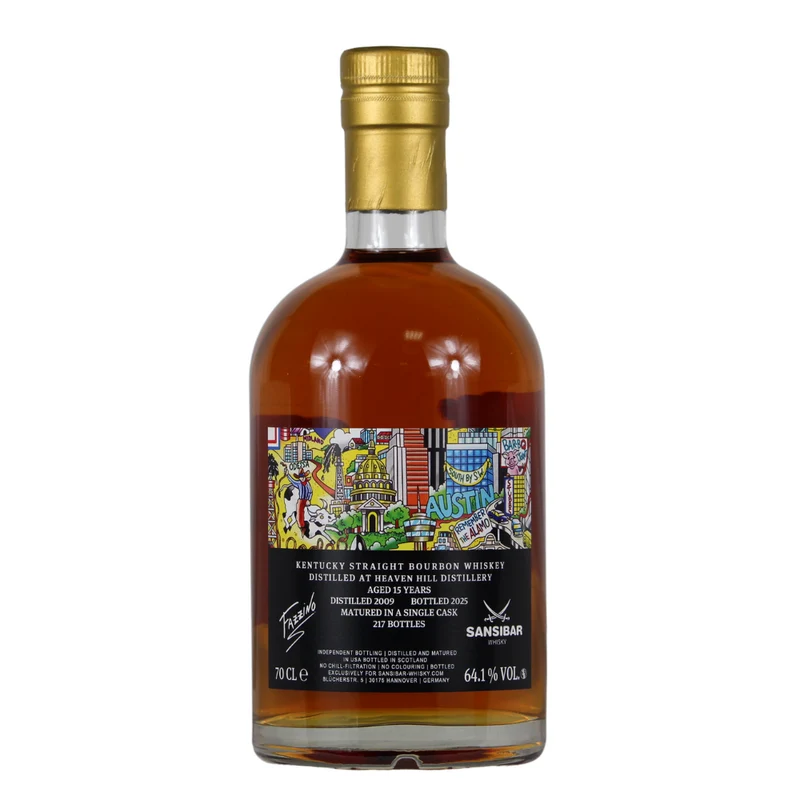 Heaven Hill 15 Jahre 2009/2025 Fazzino Texas Sansibar 64,1% 0,7l