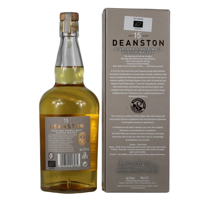 Deanston 15 Jahre Organic 46,3% 0,7l