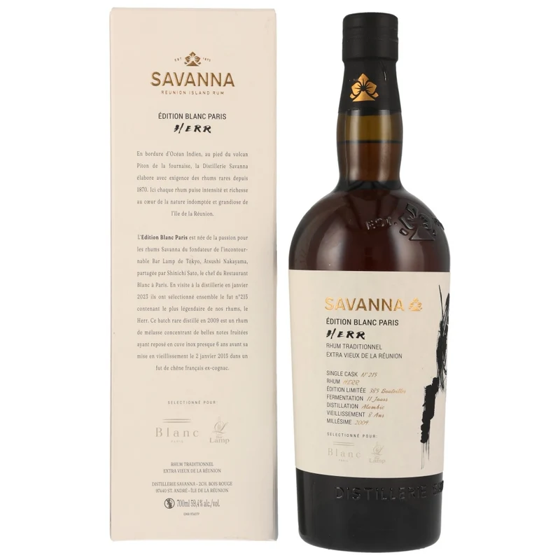 Savanna Rhum Edition Blanc Paris Extra Vieux La Reunion 59,4% 0,7l
