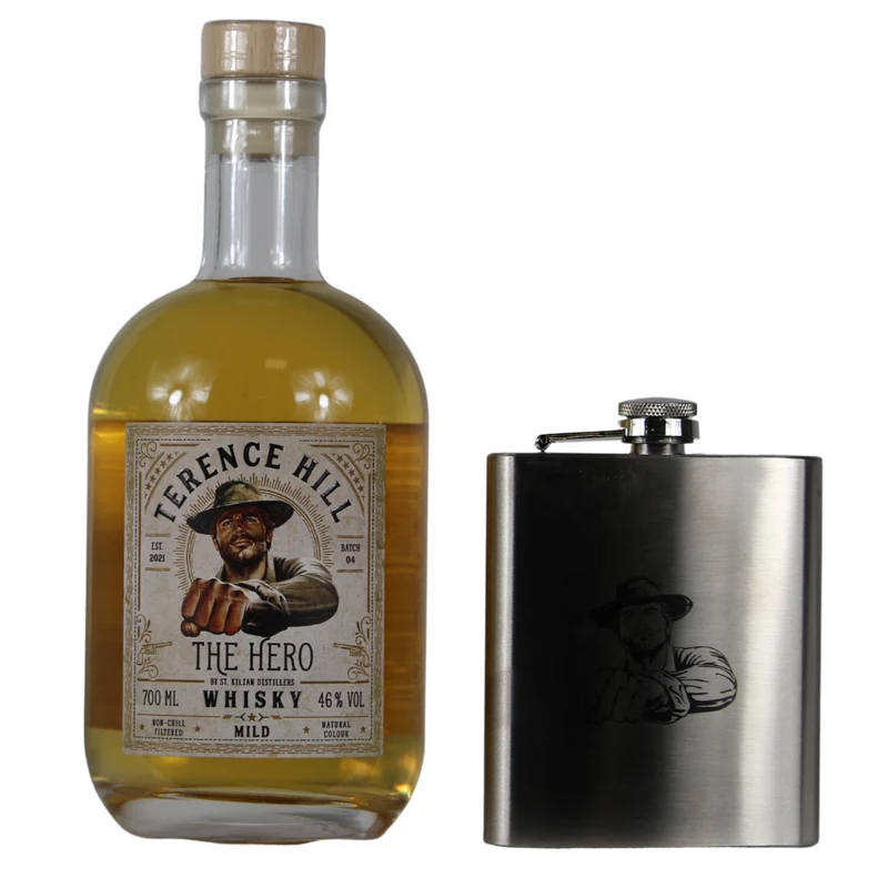 St.Kilian Terence Hill The Hero Ostern Geschenkset mit Flachmann (Mild) 46% 0,7l
