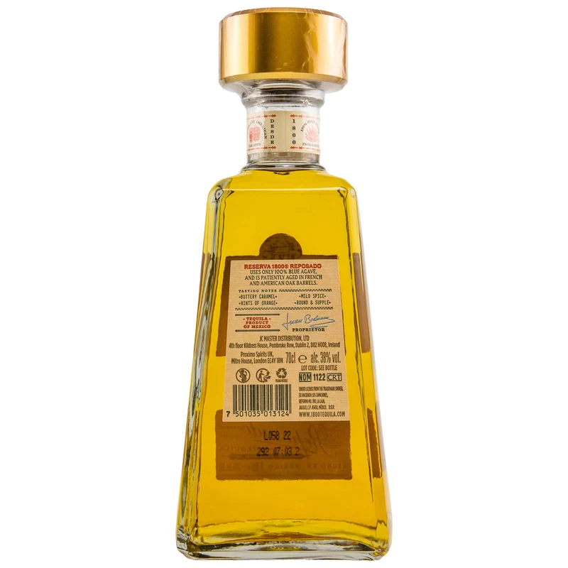 José Cuervo 1800 Reposado 100% De Agave Tequila 38% 0,7l